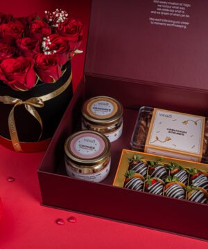 The Love Box (Chocolate Coated Strawberries) - With Flower Box